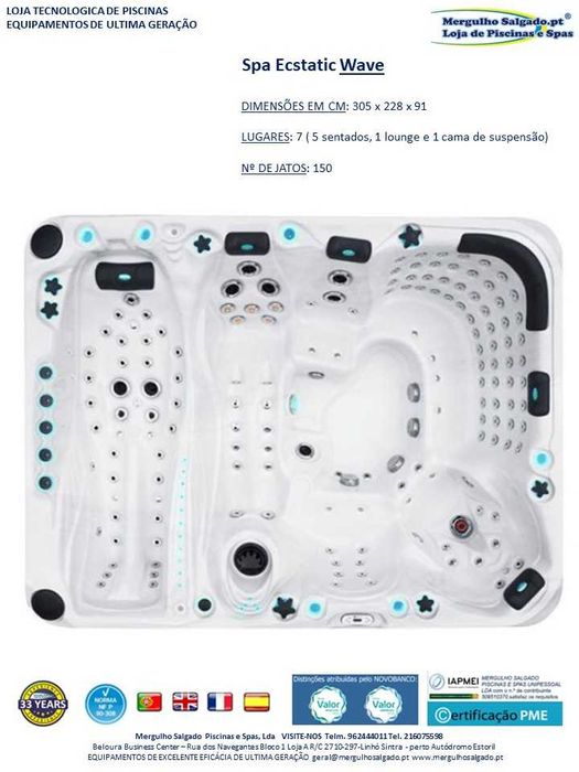Spa jacuzzi 7 lugares de luxo - Mergulho Salgado Piscinas e Spas