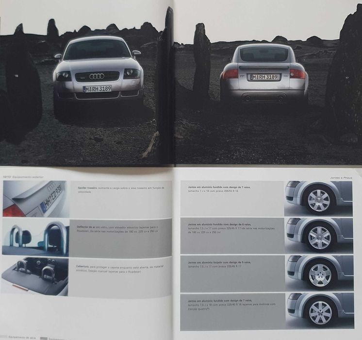 Conjunto de 2 Catálogos Audi TT Coupé e TT Roadster + Detalhes - 2004