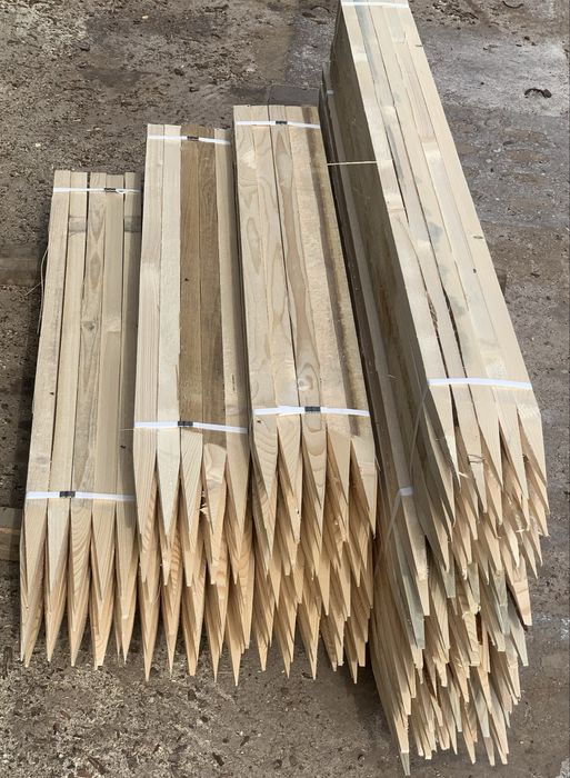 Paliki drewniane 3,2 x 3,2 x 120cm na pomidory kołki tyczki słupki wysyłka
