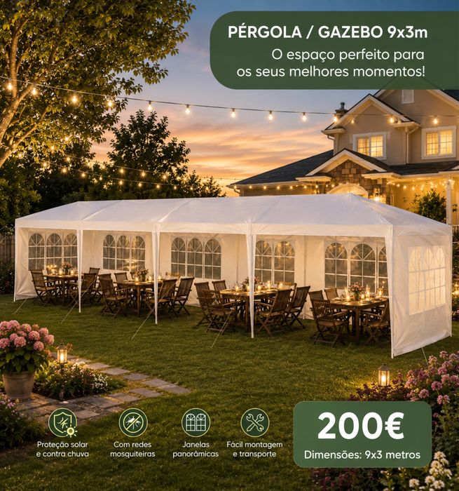 Tenda 9x3m - Prazo de entrega 2 dias