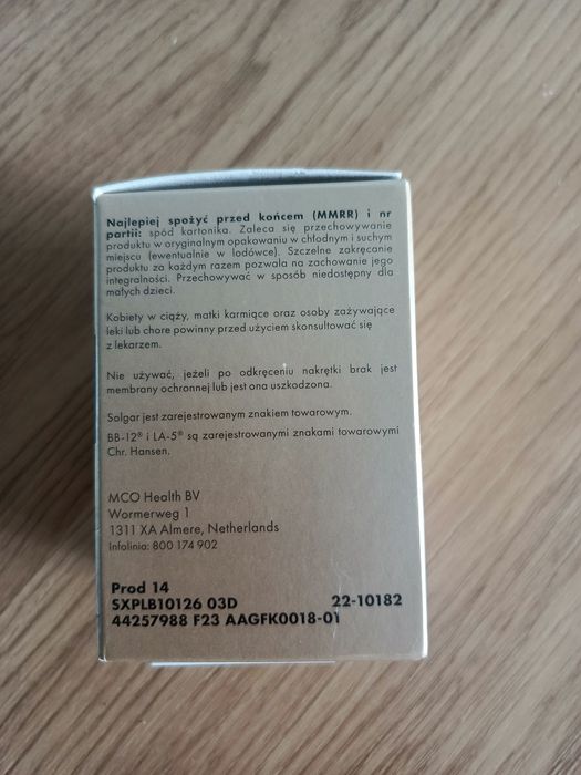 Probiotyk, solgar, flora balteryjna