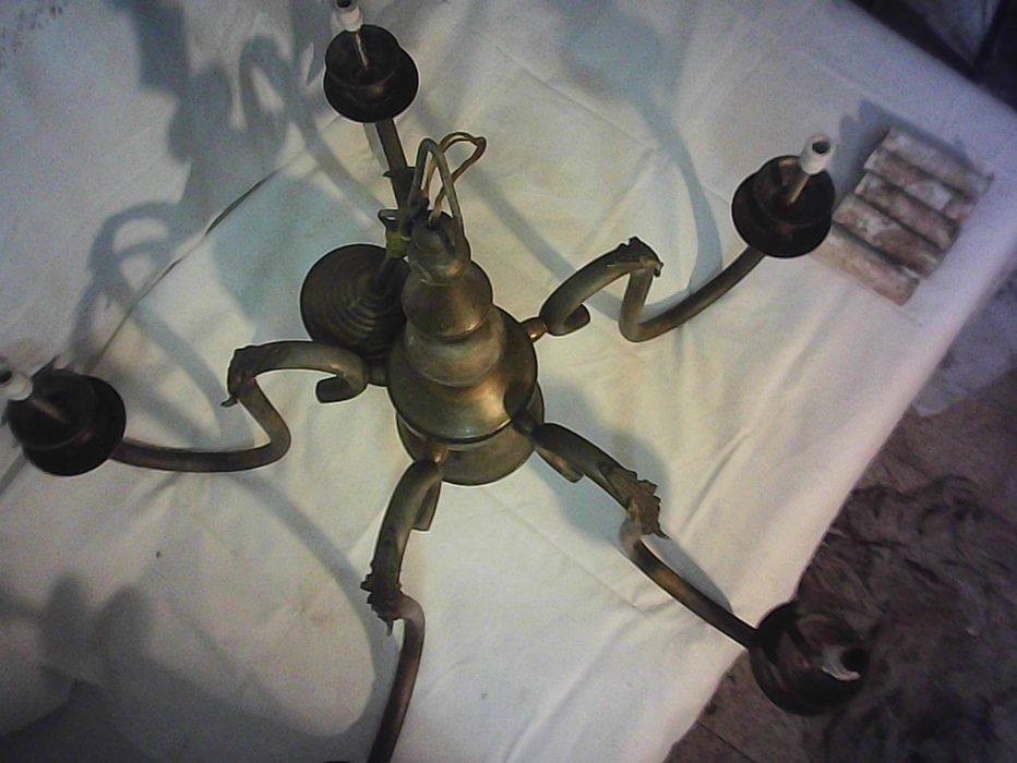 candeeiro de teto , antigo , 5 lâmpadas
