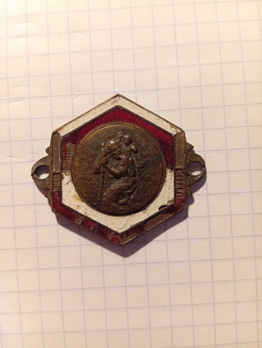 św Krzysztof medalik stary