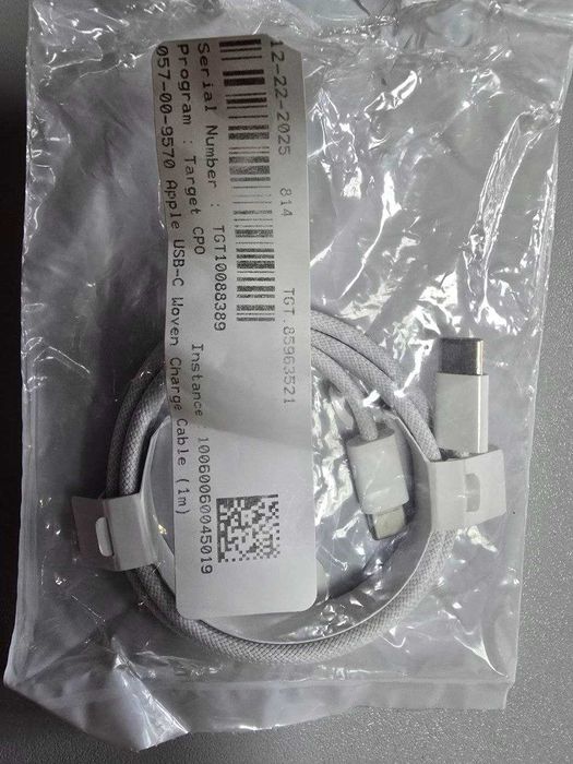Оригінальний кабель Apple USB-C 60W 1m (MQKJ3ZM/A) .