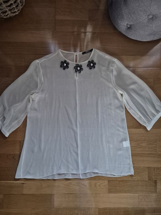 Siste's bluzka mgiełka ecru Made in Italy r. M-XL