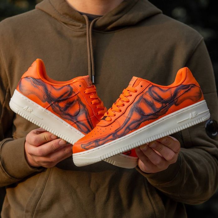 ЗНИЖКА! Nike Air Force 1 Low Orange Skeleton 40 41 42 43 44 45 найк