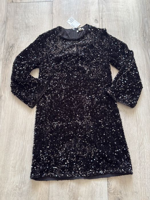 Nowa sukienka cekinowa czarna xs