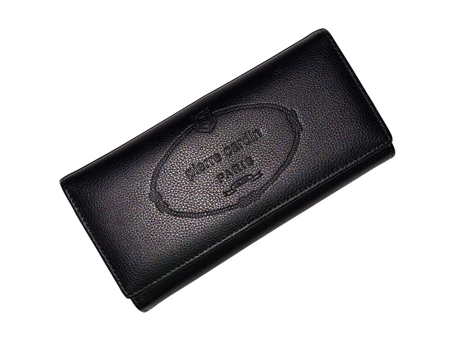 [Prawie Nowy] Pierre Cardin | Portfel Damski | Czarny | Poziomy