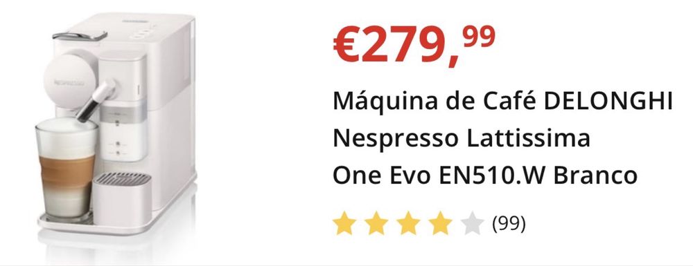 Máquina café Delonghi Nespresso Latissima One Evo
