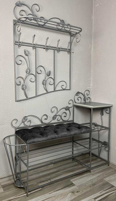 Полка для взуття вішак для одягу ковані меблі банкетка