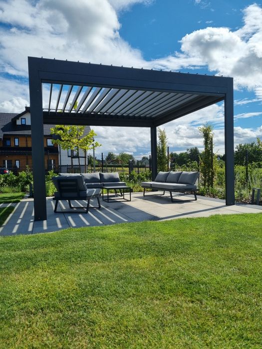 Pergola tarasowa aluminiowa lamelowa robiona NA WYMIAR
