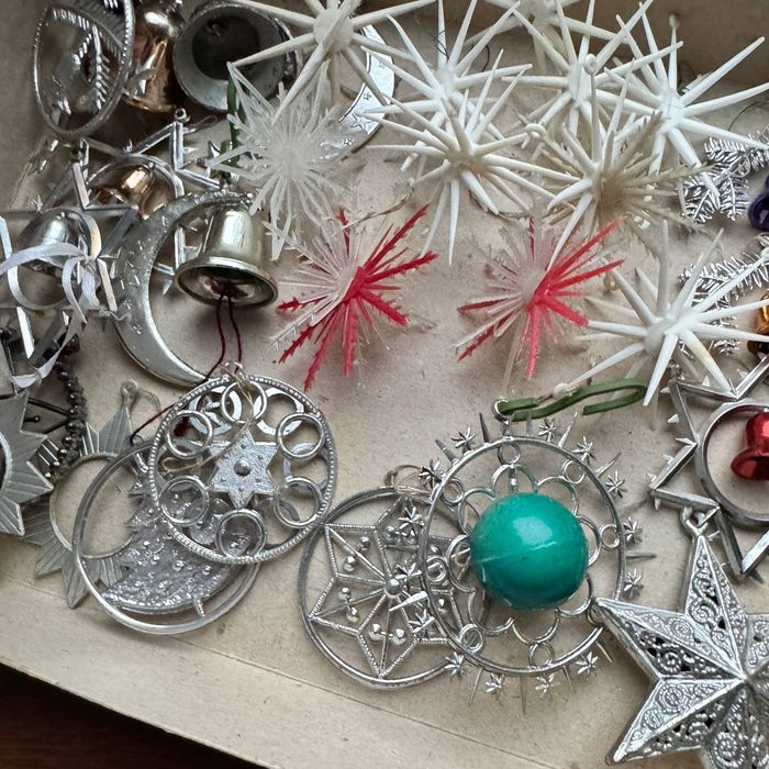 Ozdoby choinkowe PRL Śnieżynki / Gwiazdy