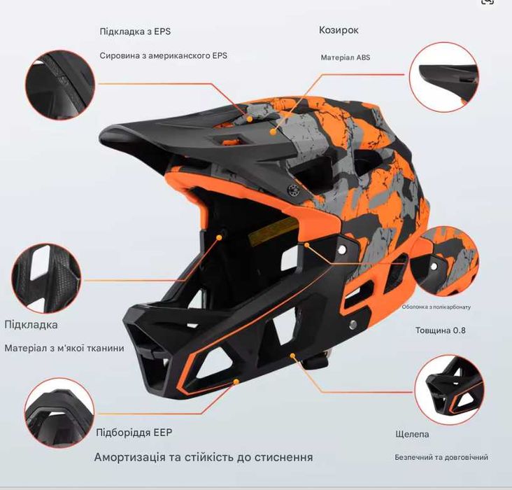 Шолом Full Face,M,L, мото,скутер,самокат,велосипед