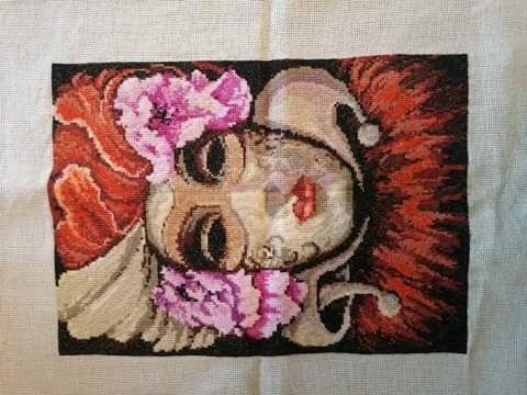 Maska Wenecka haft krzyżykowy