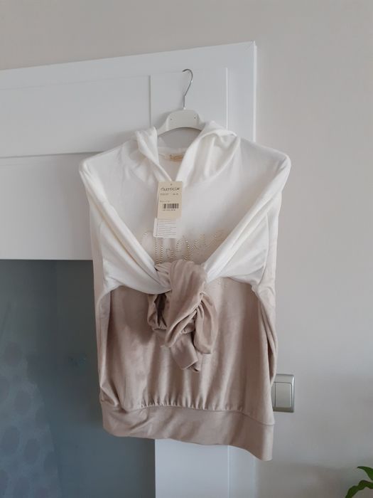 Bluza dresowa welurowa z kapturem letticia nowa rozm s/m