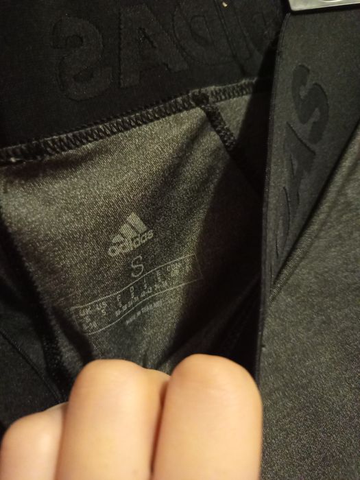Legginsy adidas szaro czarne