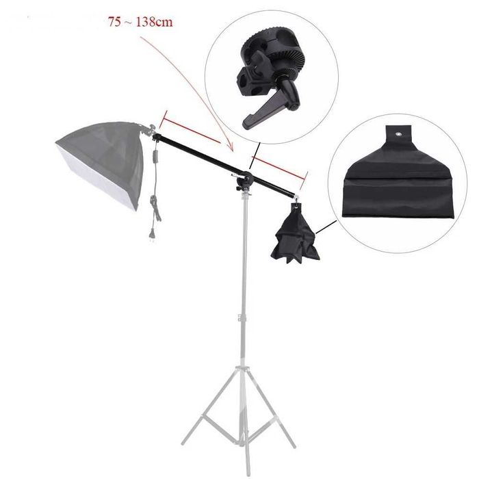 Телескопічна студійна перекладина для журавля 75 – 138см