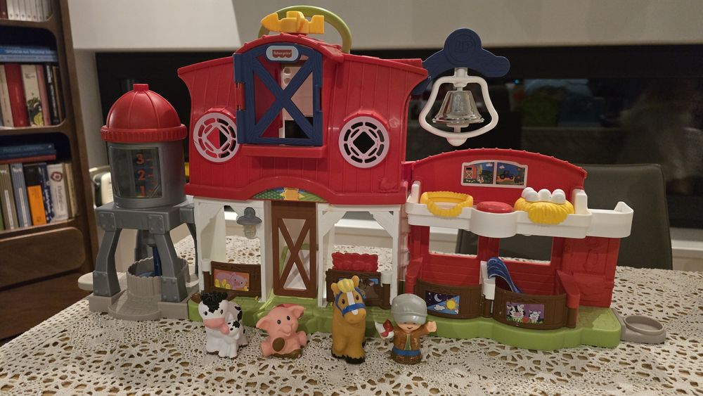 Zabawki Fisher Price Przedszkole Farma Klocki Drewniane