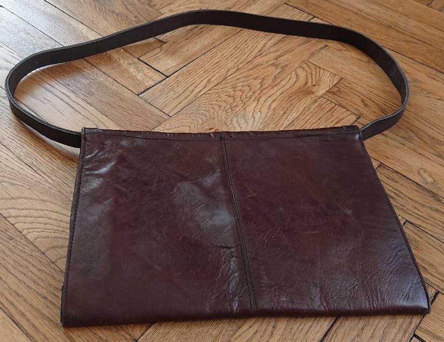 Torebka damska brązowa skóra naturalna na pasek