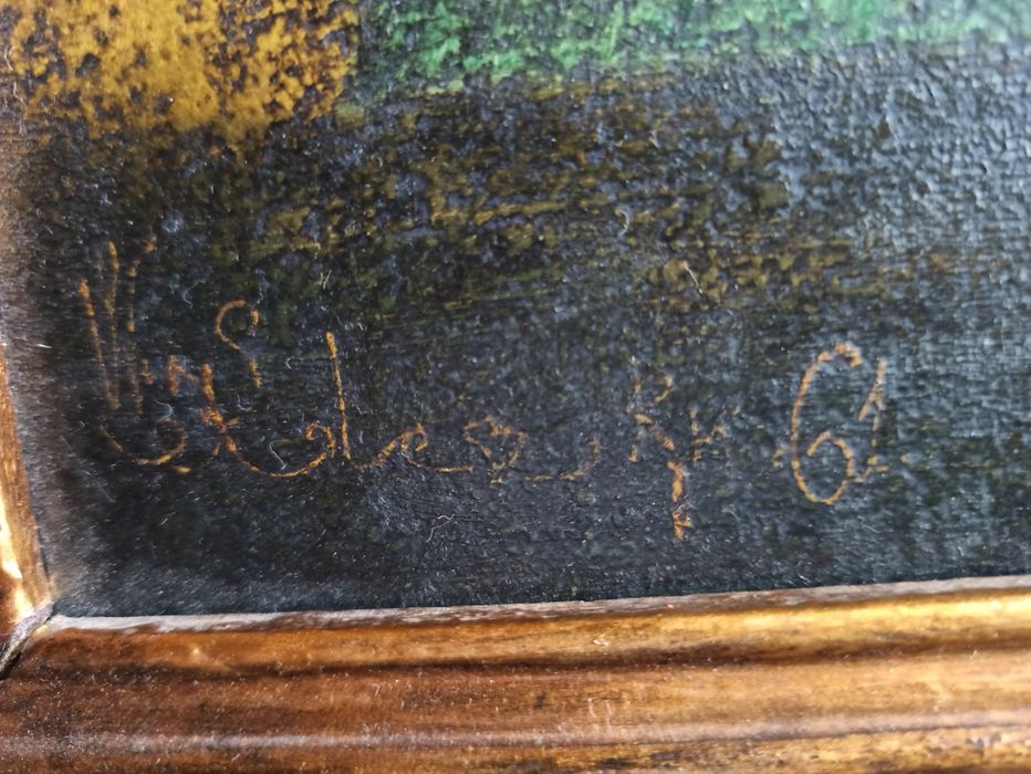 Obraz olejny Portret Dziewczynki 1861 Złota Rama styl  Biedermeier