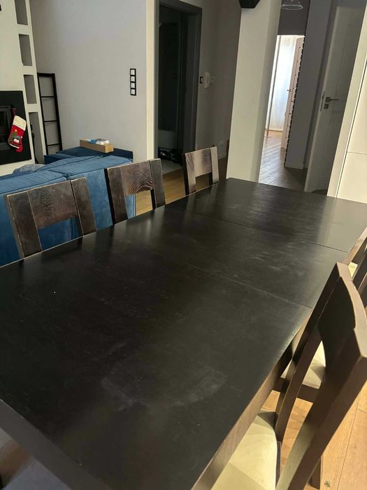 Stół rozkładany, fornir