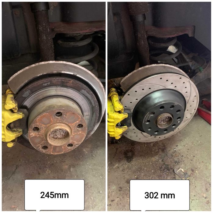 KB-R-0107 Adaptery 302mm 302 fwd Passat B5 A6 C5 A4 b5 100  Superb Audi swap bbk big br