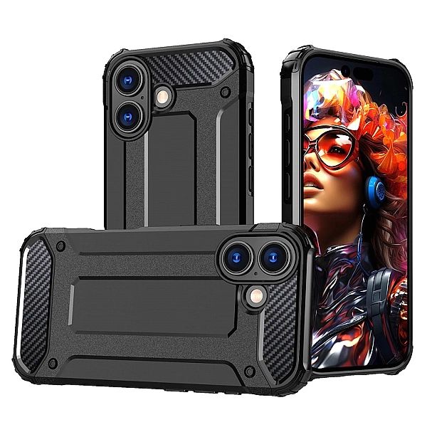 Etui Hybrid Armor na iPhone 17 pancerne - czarne