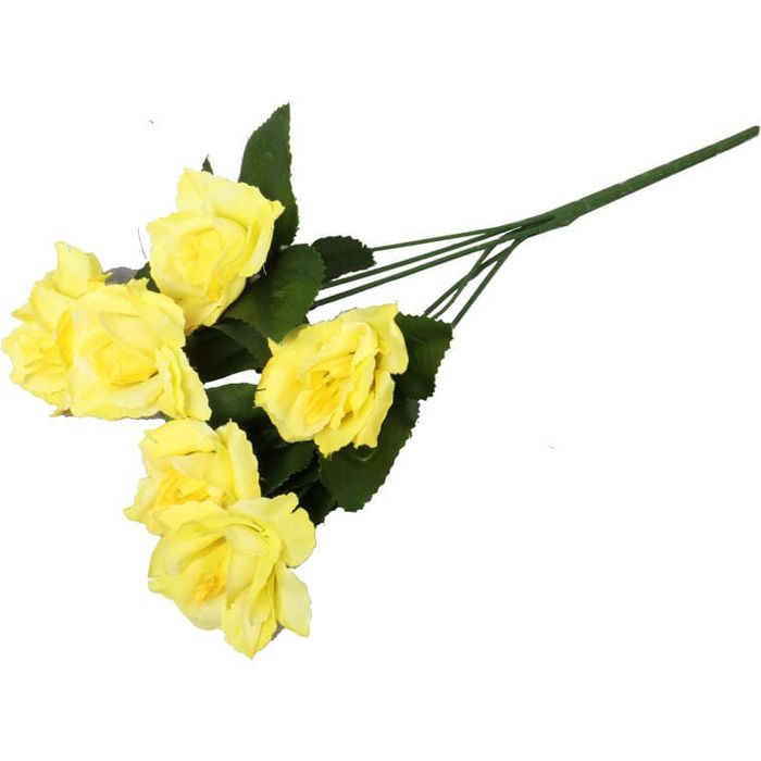 Bukiet 6 różyczek w kolorze żółtym 38 cm