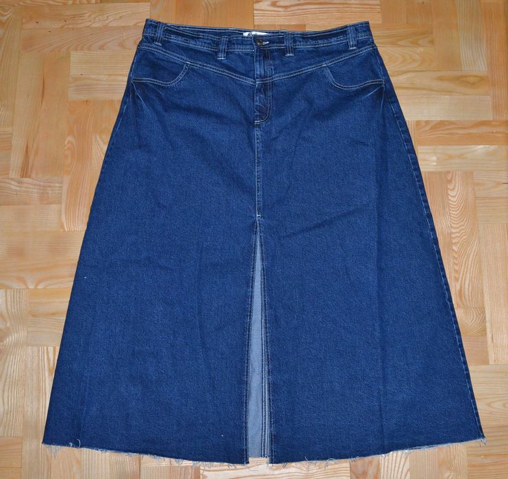 50^ bpc trapezowa spódnica jeans  z rozcięciem 50/52 nowa