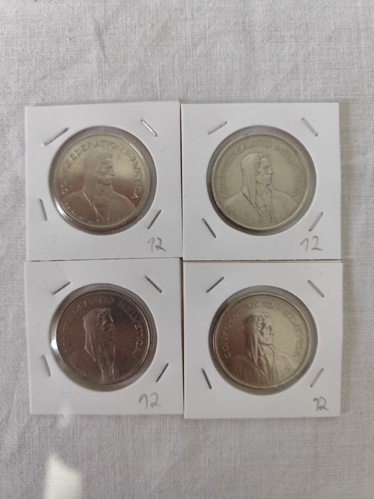 Moedas suíças 5 Francs