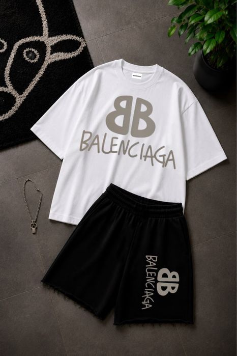 Оверсайз комплект Balenciaga / Футболка и  Шорты Баленсиага