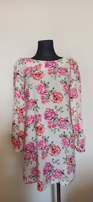 ASOS sukienka rozm.36 róże kwiaty