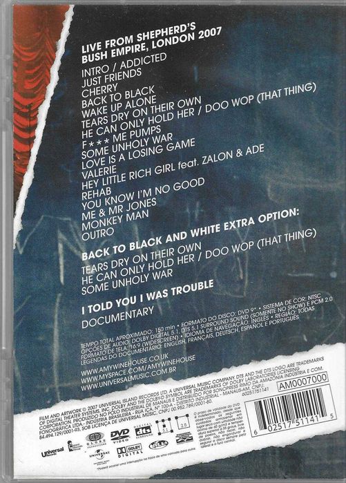 Amy Winehouse - I Told You I Was Trouble: Live In London (DVD)