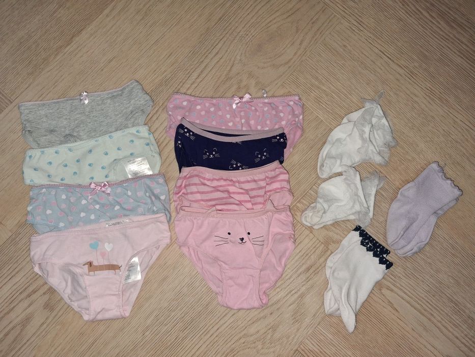 Zestaw 8 szt majtki figi dziewczęce rozm 92 bawełniane 5 10 15 gratis