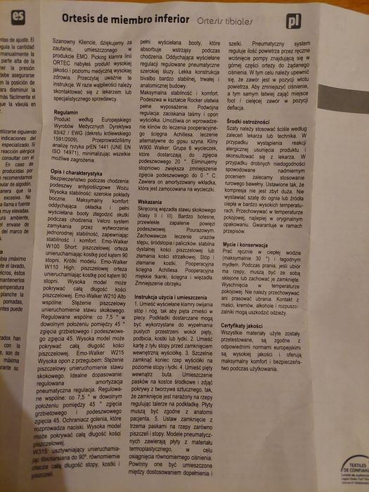 But ortopedyczny, orteza typu Walker.