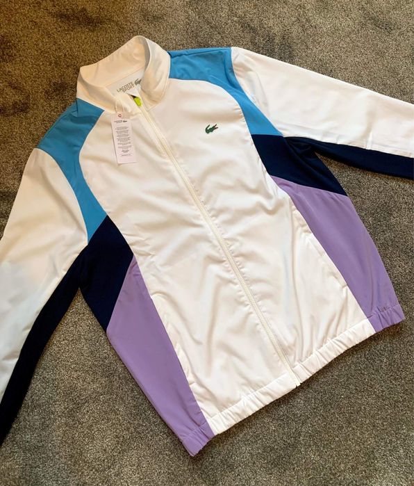 Dres set komplet tracksuit lacoste sport biały granatowy