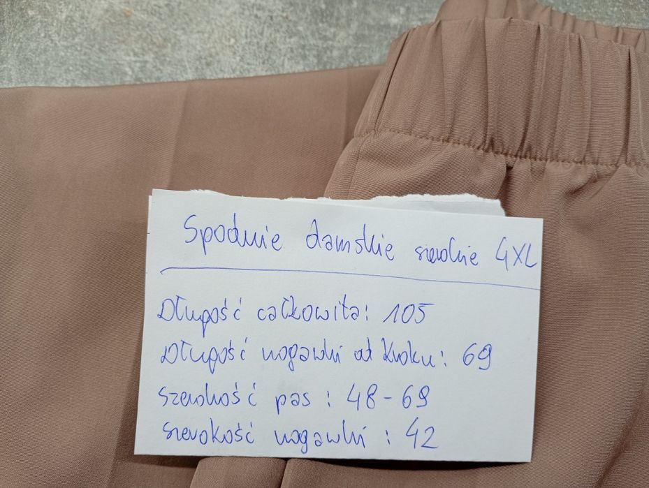 Nowe spodnie damskie szerokie 4xl brudny róż