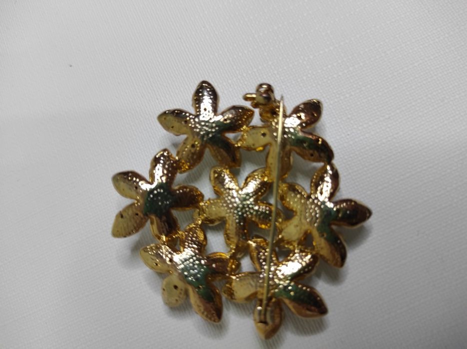 Брошь крупная, Брошка круглая из 7 цветов, стильная