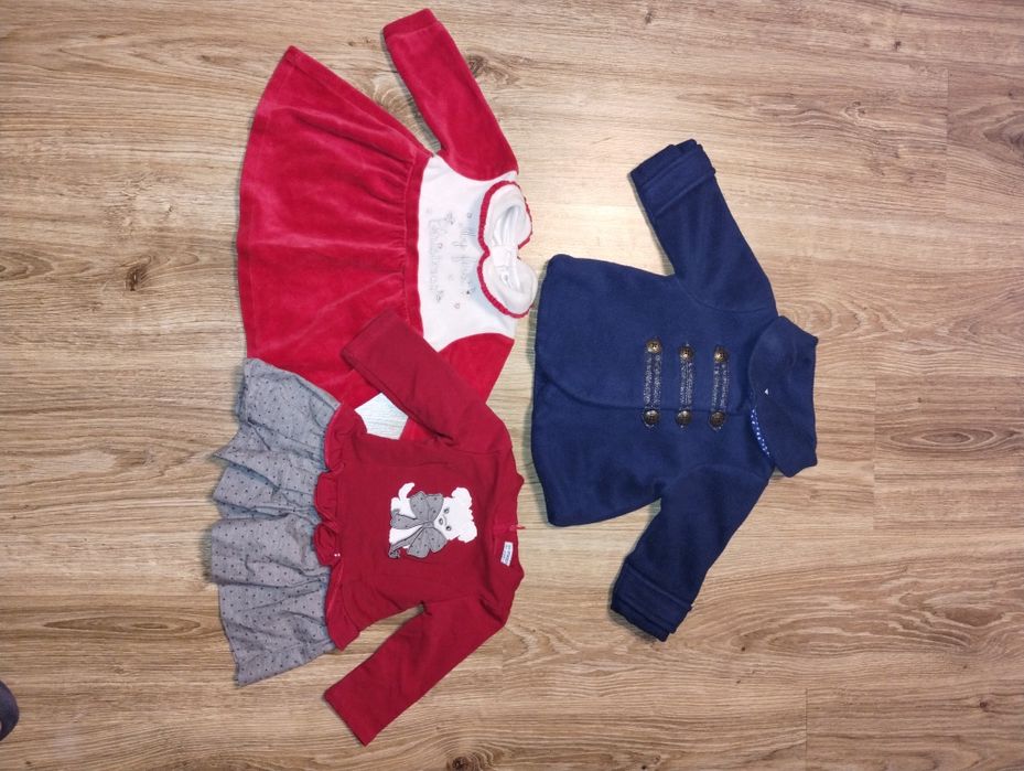 Elegancki zestaw dla dziewczynki Sukienki Płaszczyk Rozmiar 68 - 74