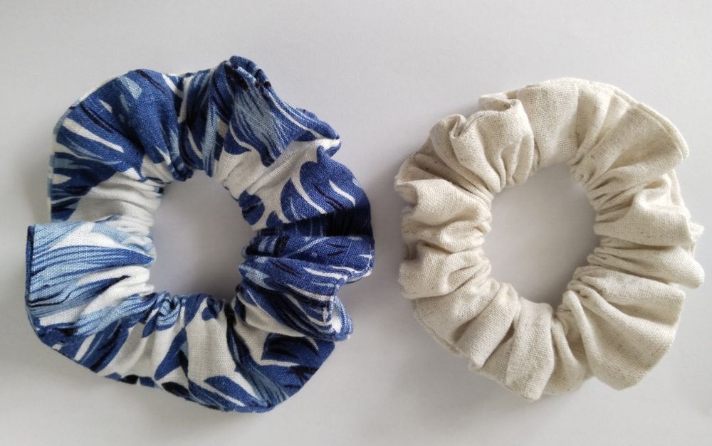 Резинка для волосся Scrunchie льон віскоза