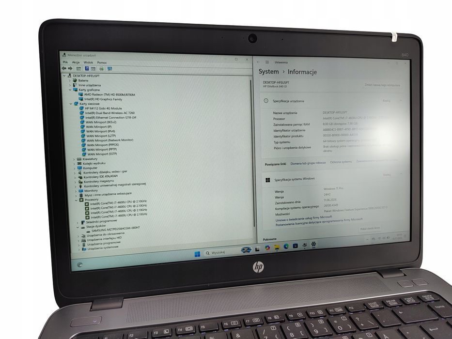 HP EliteBook 840 G1 i7-4600U Radeon 8GB 256SSD FHD LTE