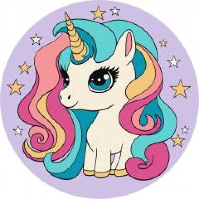 Malowanie po numerach - Niezrównany jednorożec19cm Ideyka ,195x195 mm