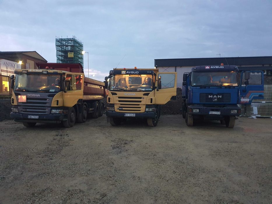 Transport - wywrotki 8x4, 6x6, wozidła, wanny, wykopy, roboty ziemne