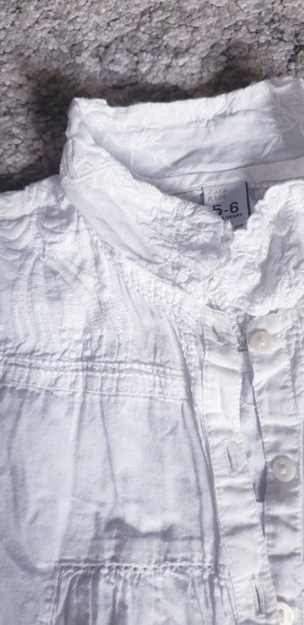 Biala koszula koszulka z krotkim elegancka ZARA