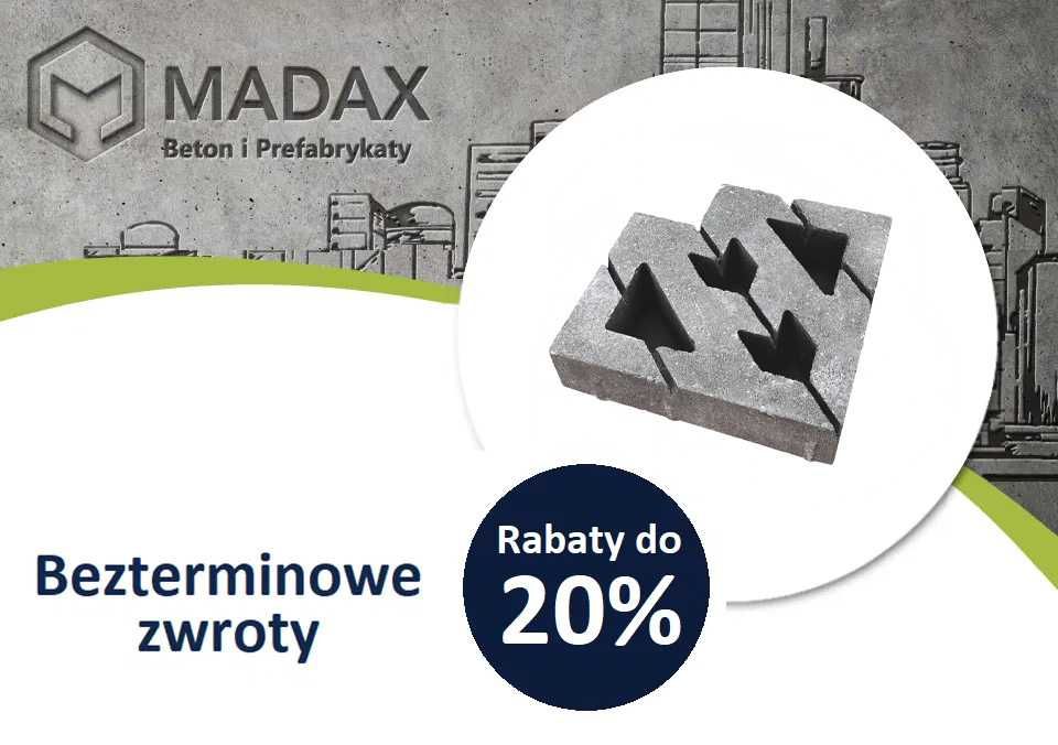 Ażurowiec szary 36x36x8 cm MADAX alternatywa dla tradycyjnej płyty