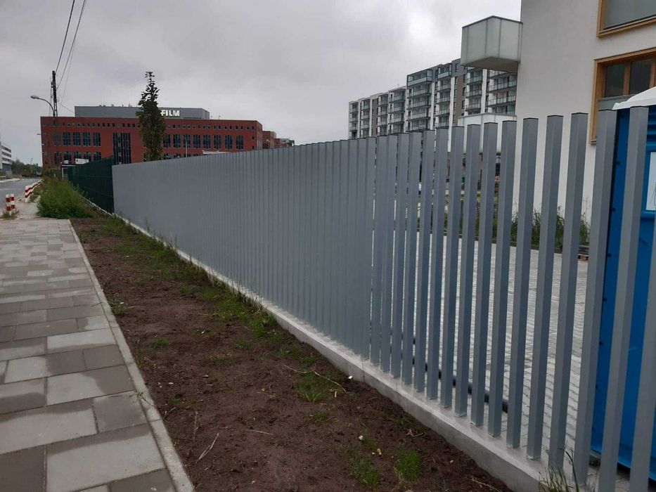 Ogrodzenie Palisadowe Pionowe Blok Monolityczne Bloki Betonowe Oporowe