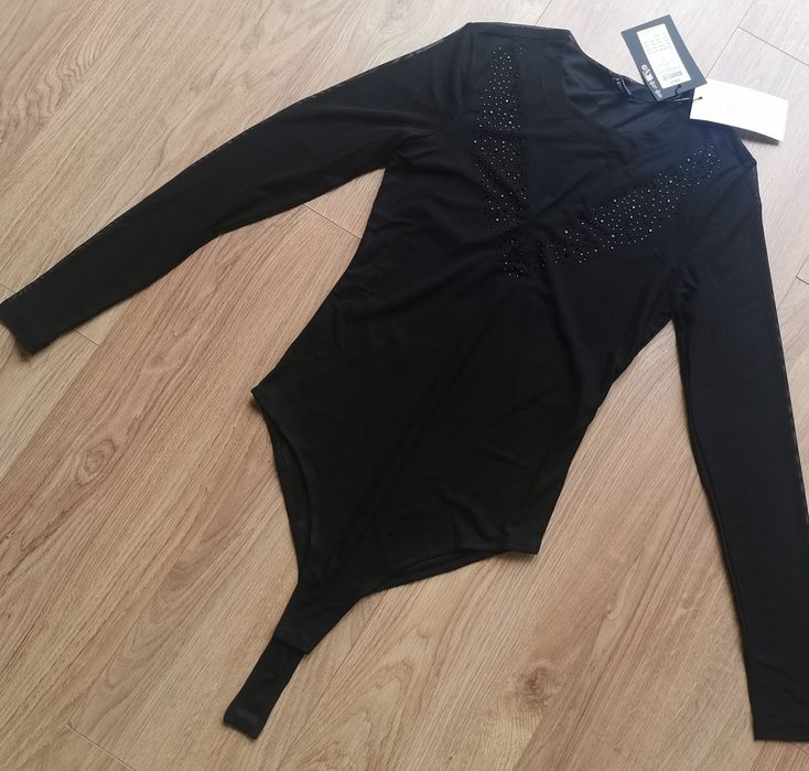 Przezroczyste body z cekinami rozmiar S, Only