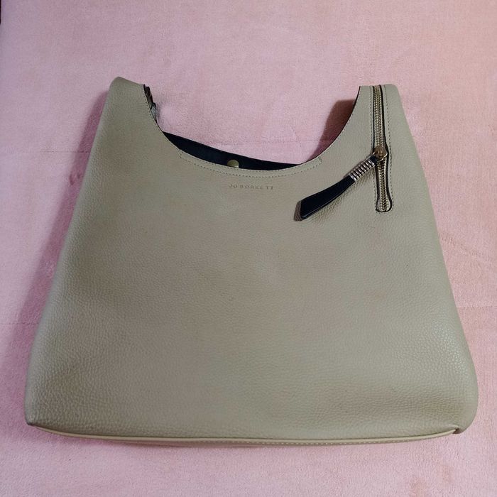 Mala/saco bege, com alça, JO BORKETT