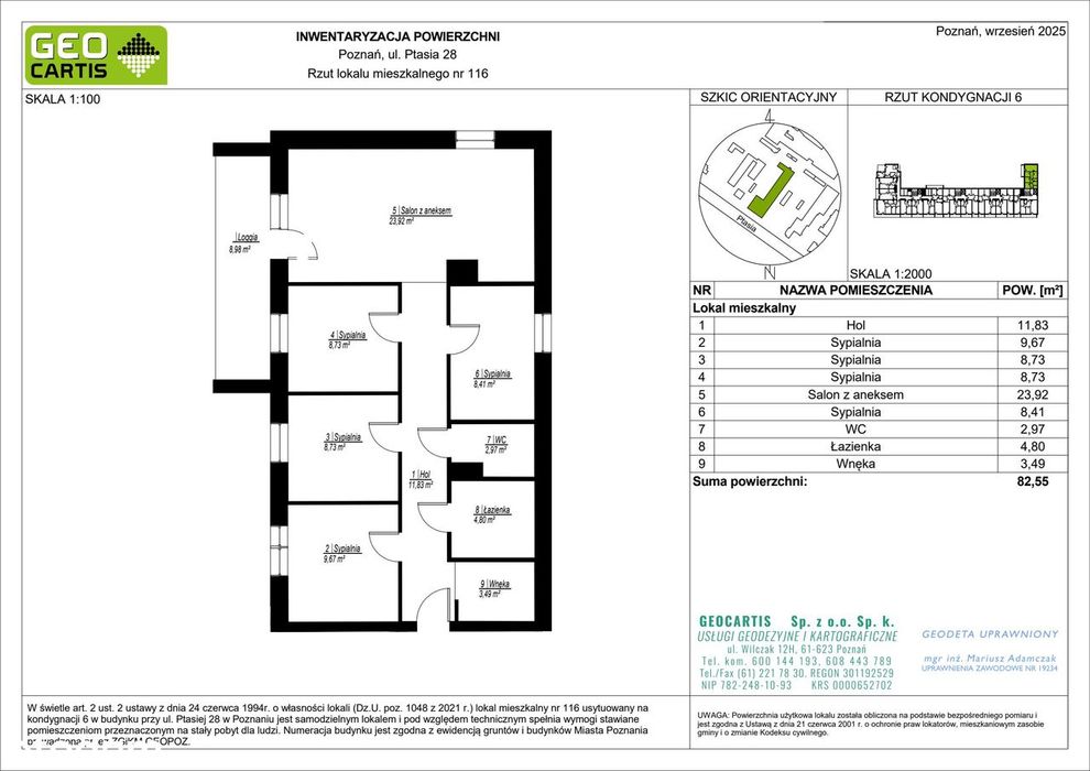5-pokojowe mieszkanie 82 m² + loggia Bezpośrednio - Widok 2
