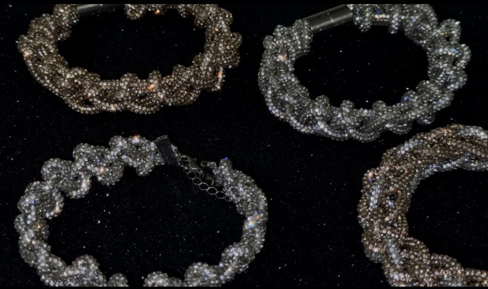 Браслети зі стразового шнура